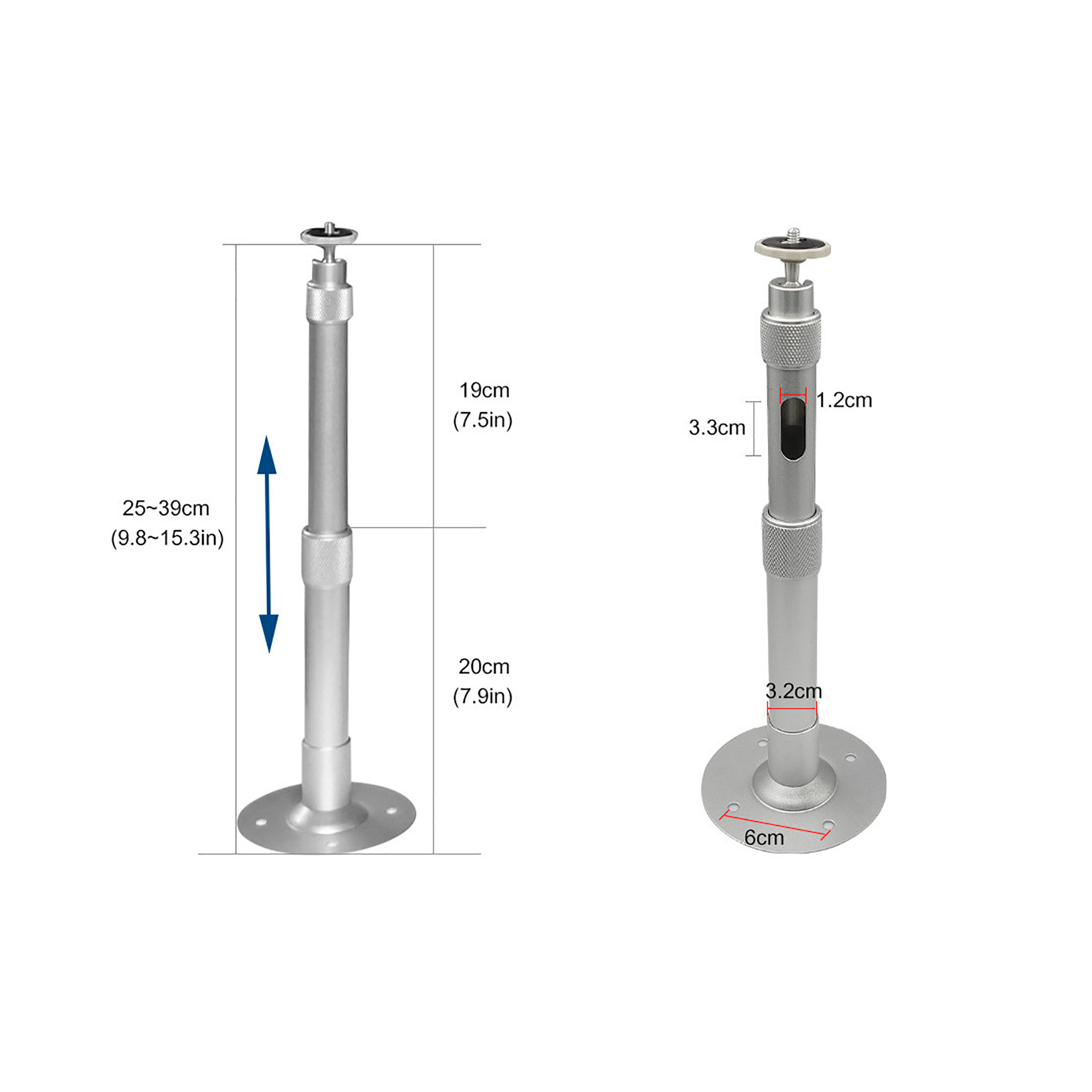 Montaje 3in1 Pared/techo/mesa 3kgs Hasta 105cms