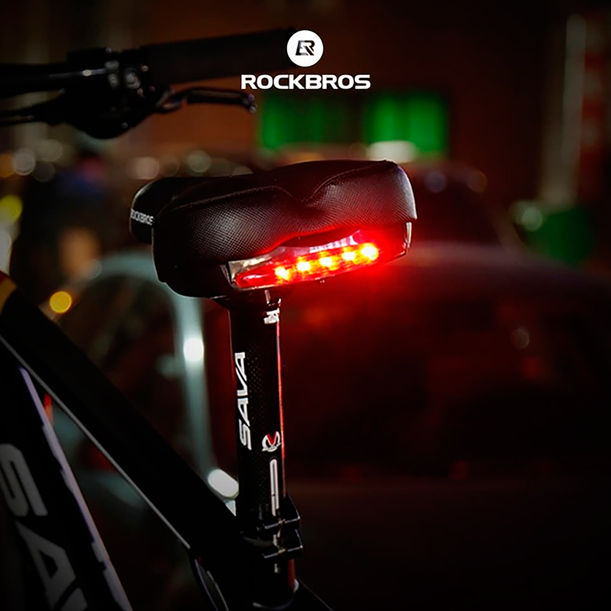 Asiento P/bici Rockbros C/luz Ergonómico Cuero Pvc-