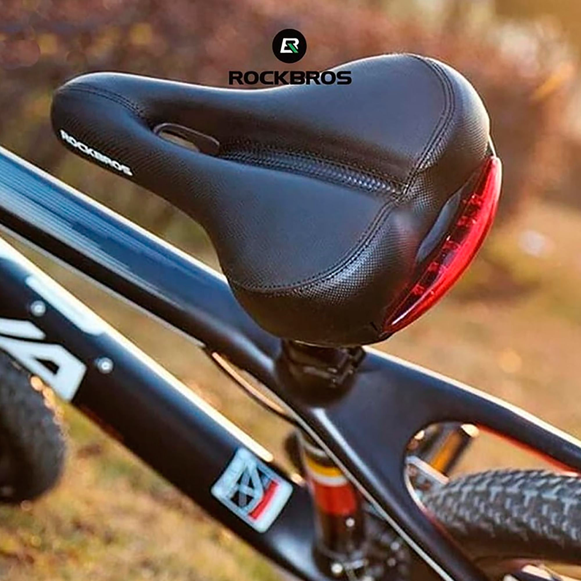 Asiento P/bici Rockbros C/luz Ergonómico Cuero Pvc-
