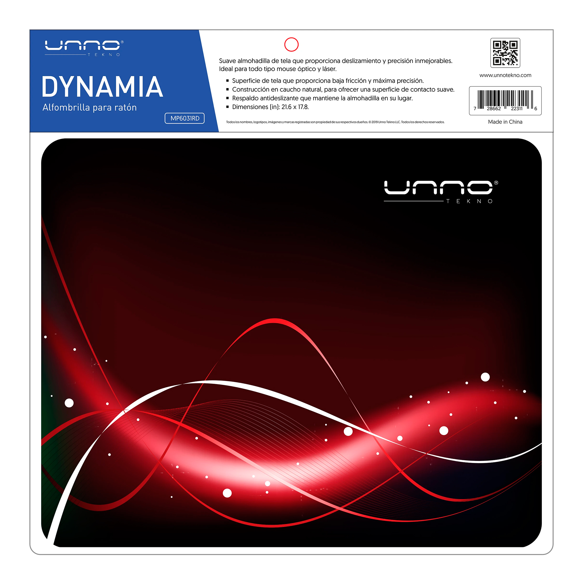 Mousepad Unno Antidelizante 216x178mm 