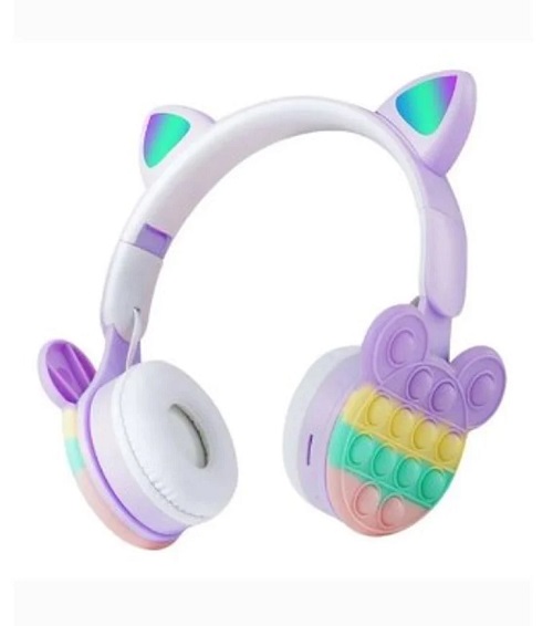 Auricular Inalámbrico Pop It Orejas De Gato-luces