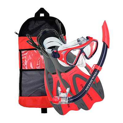 KIT P/AGUA USD DORADOII/SEABREEZE JR/PROFLEX JR ROJO/GRIS TALLE MD