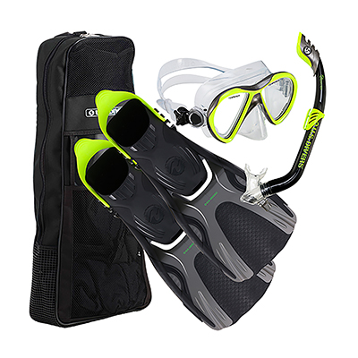 KIT P/AGUA USD FLARE JR LX/PIPER/MINNOW/BAG NEGRO TALLE LG