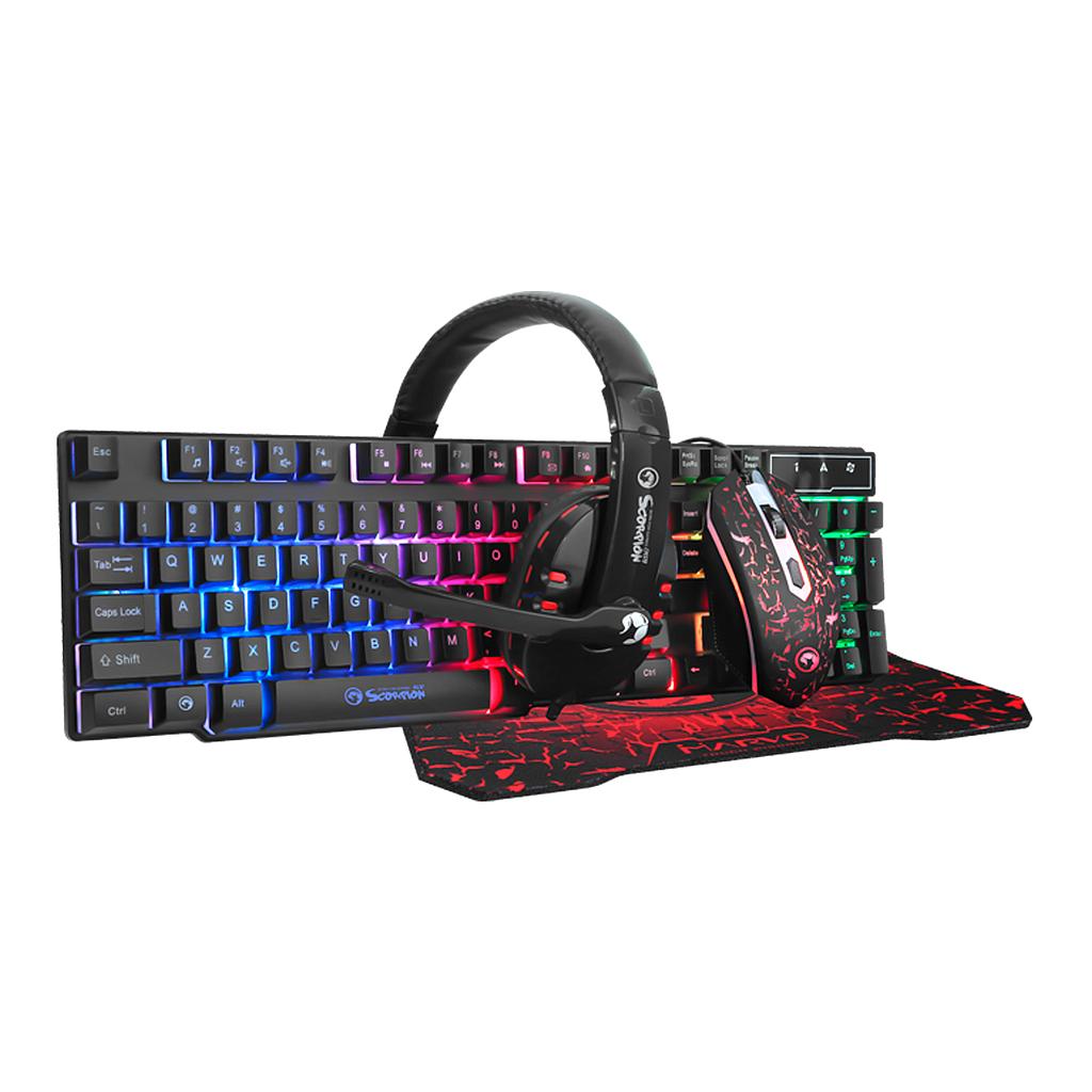 Combo Gamer 4in1 Marvo Scorpion Cm370 Ambidiestro